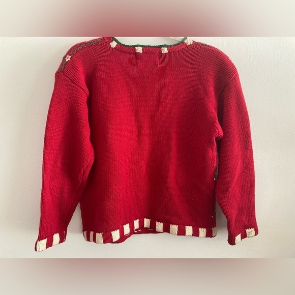 Vintage 99 Y2K Heirloom Collectibles Hand Knit Christmas Tree Sweater Petite - Picture 3 of 11
